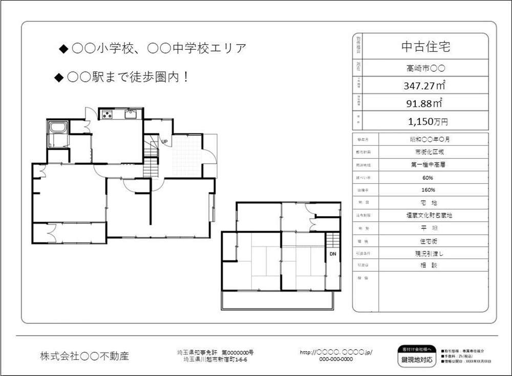 中古物件の資料